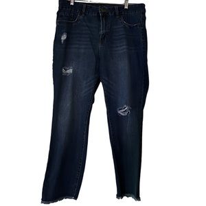 d.jeans cropped raw hem distressed jeans size 12